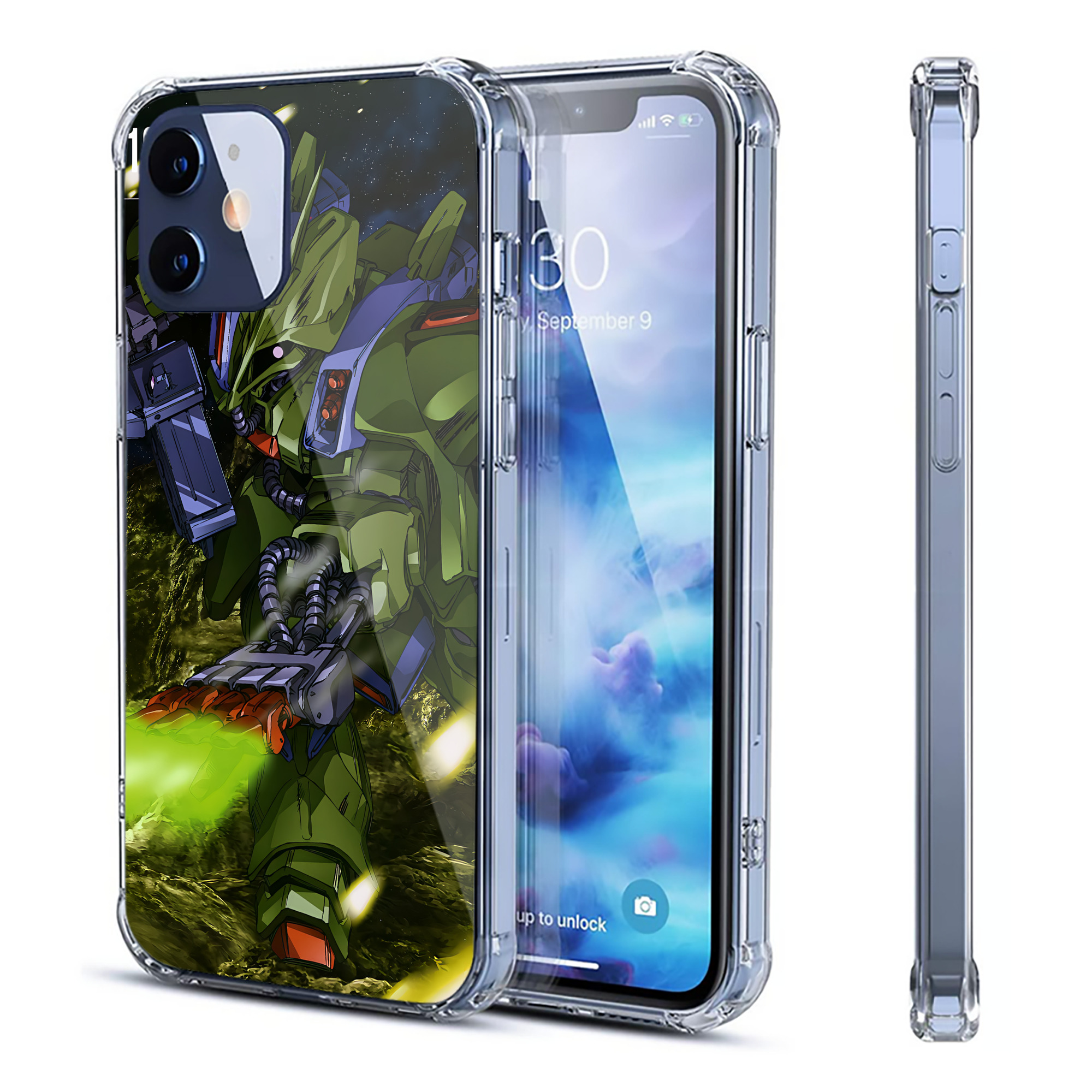 （画像用） 機動戦士ガンダム Mobile Suit Gundam 【iPhone 12シリーズ対応】透明スマホケース（クリアソフトケース）